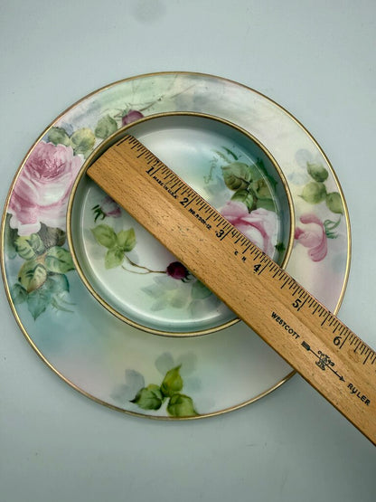 Antique Nippon M Wreath Hand Painted Pedestal Dish/Tray /roh