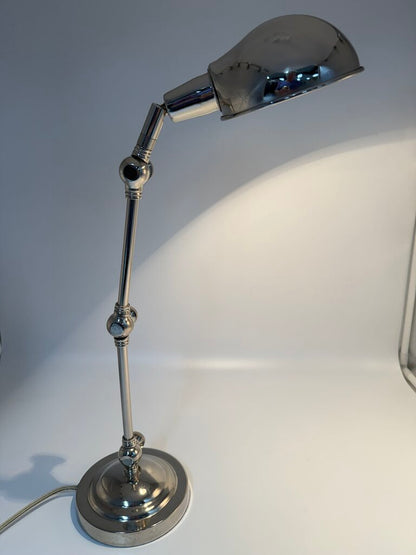 Chrome Adjustable Table Lamp Weighted Base /rw