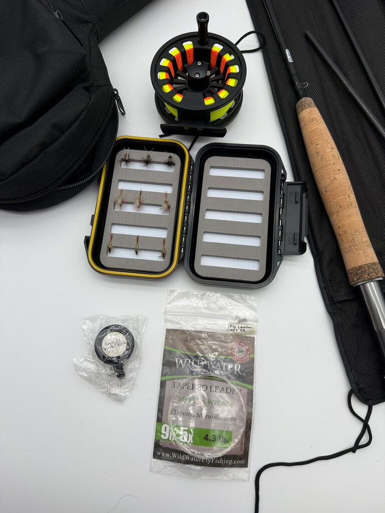 Wild Water Standard Fly Fishing Kit FWT Rod 9 Foot 7 pc /rw