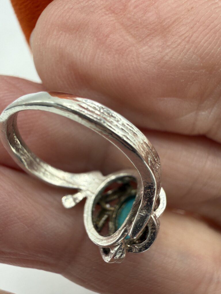 Vtg Sterling Silver Ring with Turquoise Stone Size 5.5 /ro