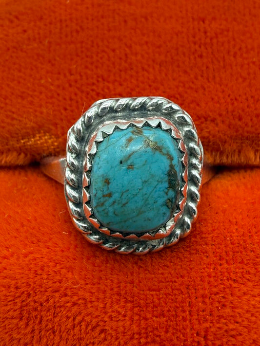 VTG Sterling Silver Ring with Turquoise Stone size 6 /ro