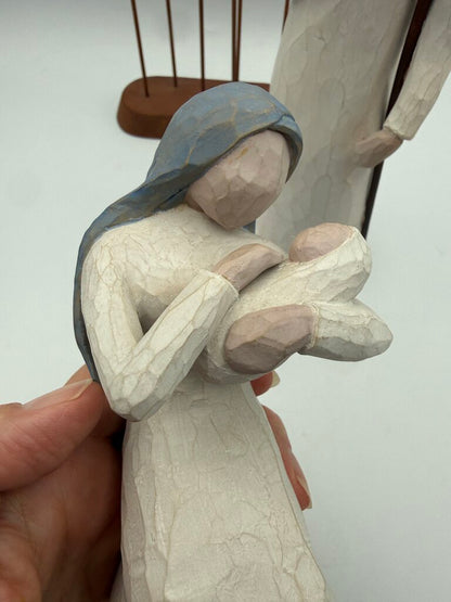 Willow Tree Nativity Jesus Mary & Joesph w/metal Stars /rw