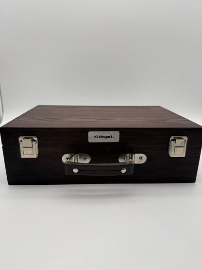 KingArt Wooden Artist Storage Box 2-Tier Espresso Finish /rw