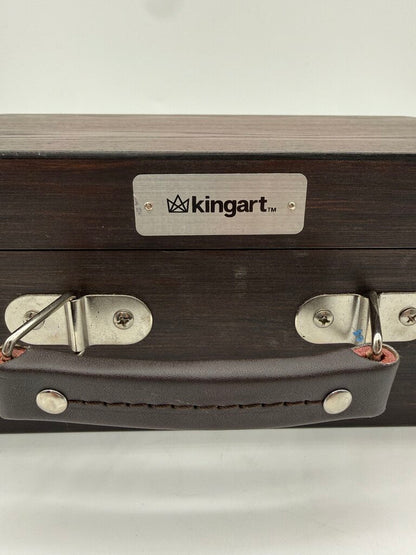 KingArt Wooden Artist Storage Box 2-Tier Espresso Finish /rw