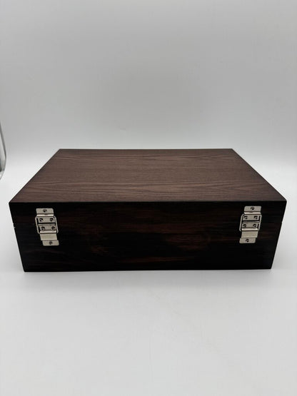 KingArt Wooden Artist Storage Box 2-Tier Espresso Finish /rw