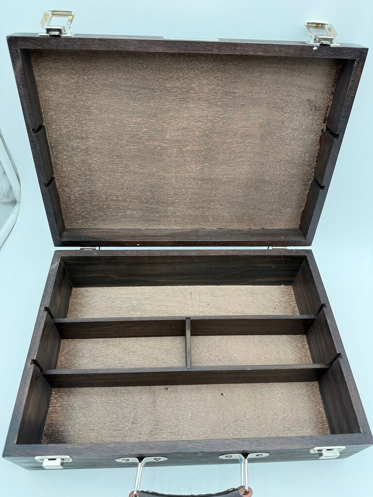 KingArt Wooden Artist Storage Box 2-Tier Espresso Finish /rw