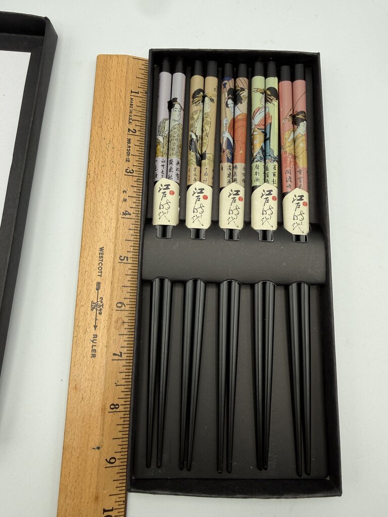 Handmade Japanese Ukiyoe Hashi Chopsticks Box Set /ro