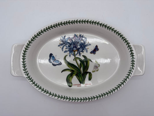 Portmeirion Botanic Garden Fire & Ice African Lily Double Handle Oval Serving Dish /rb