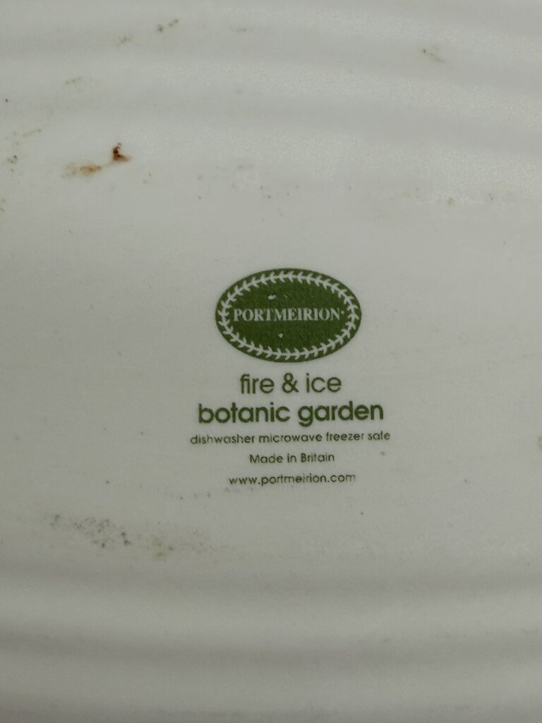 Portmeirion Botanic Garden Fire & Ice African Lily Double Handle Oval Serving Dish /rb