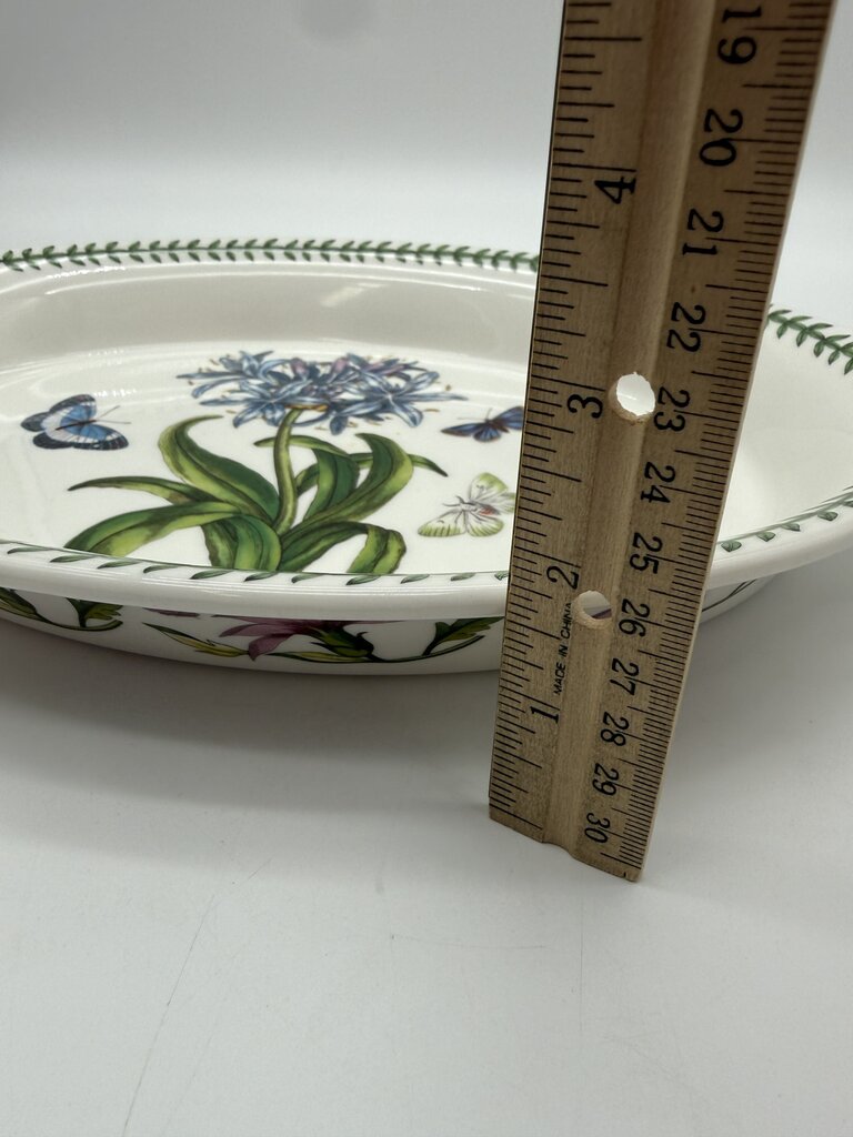Portmeirion Botanic Garden Fire & Ice African Lily Double Handle Oval Serving Dish /rb
