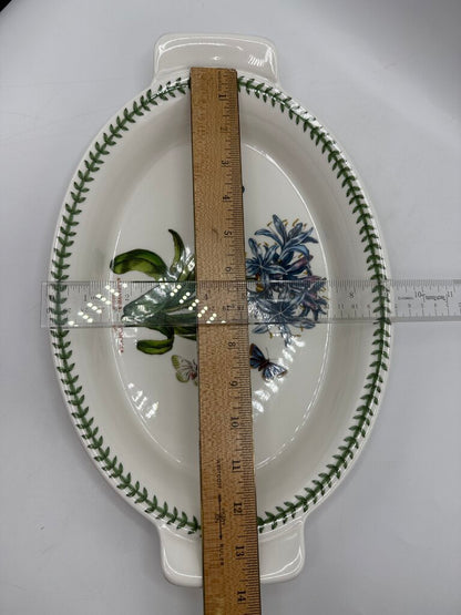 Portmeirion Botanic Garden Fire & Ice African Lily Double Handle Oval Serving Dish /rb