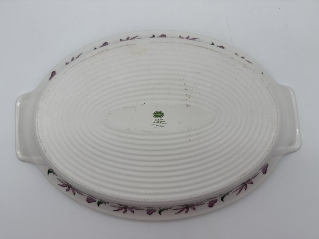 Portmeirion Botanic Garden Fire & Ice African Lily Double Handle Oval Serving Dish /rb