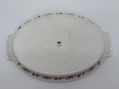 Portmeirion Botanic Garden Fire & Ice African Lily Double Handle Oval Serving Dish /rb