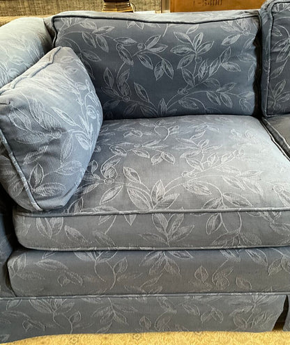 Blue Floral Patterned Track Arm Sofa