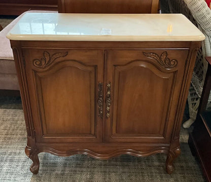 French Provincial Styled Marble Top Cabinet