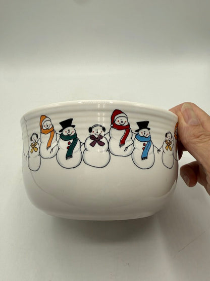 Homer Laughlin Fiestaware White Snowmen Gusto Bowl /rc