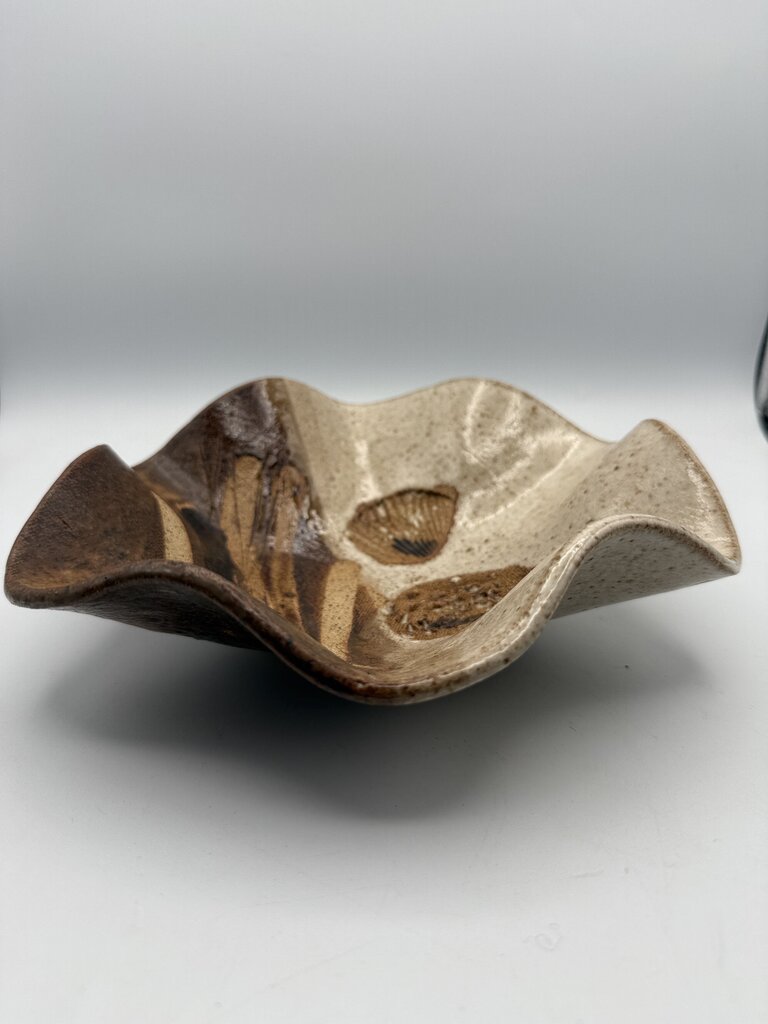 Fritz Rossman Stoneware Dish Sandscape Willows Bowl Signed /ro