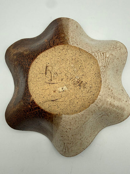 Fritz Rossman Stoneware Dish Sandscape Willows Bowl Signed /ro