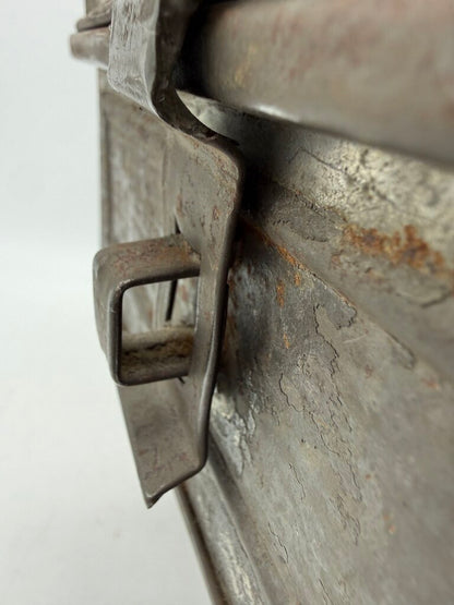 Antique Metal Storage Box Carrying Handle 10”x 8”x 4” /rw