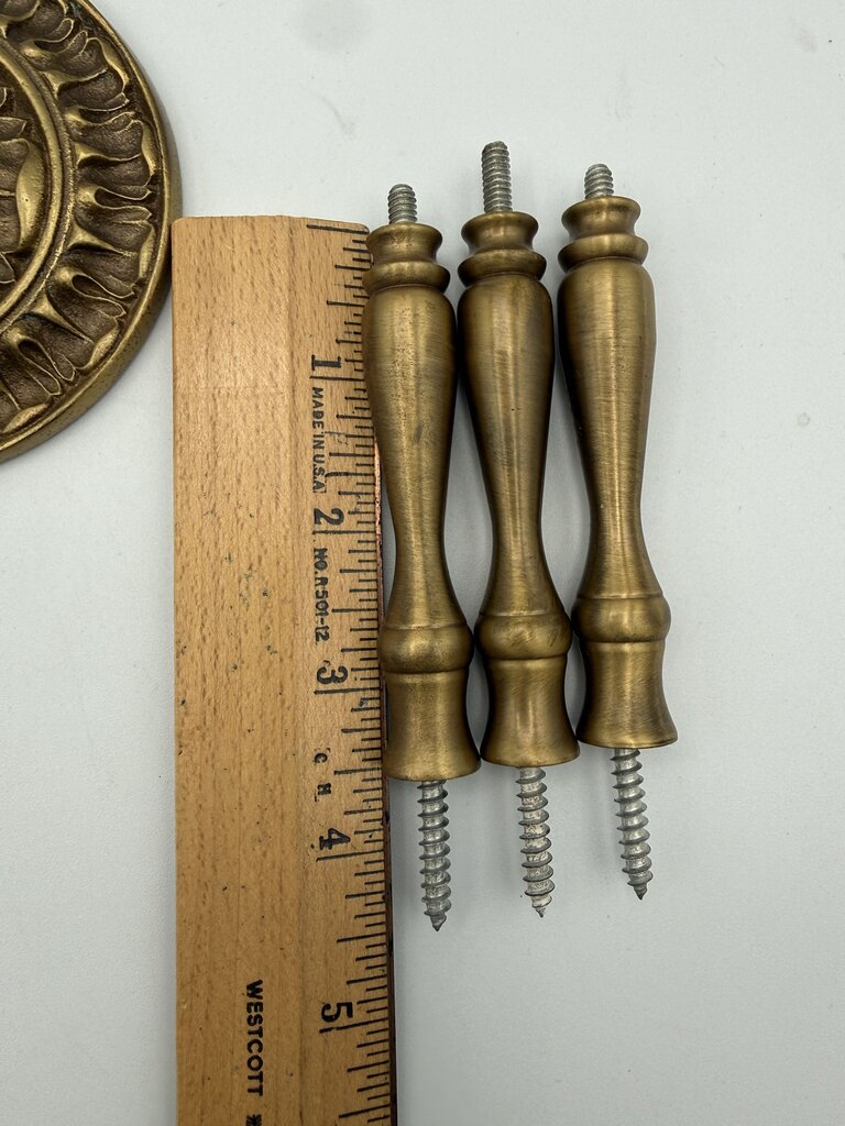 VTG Set of 3 Solid brass Round Ornate Curtain Tie/PullBacks /roh