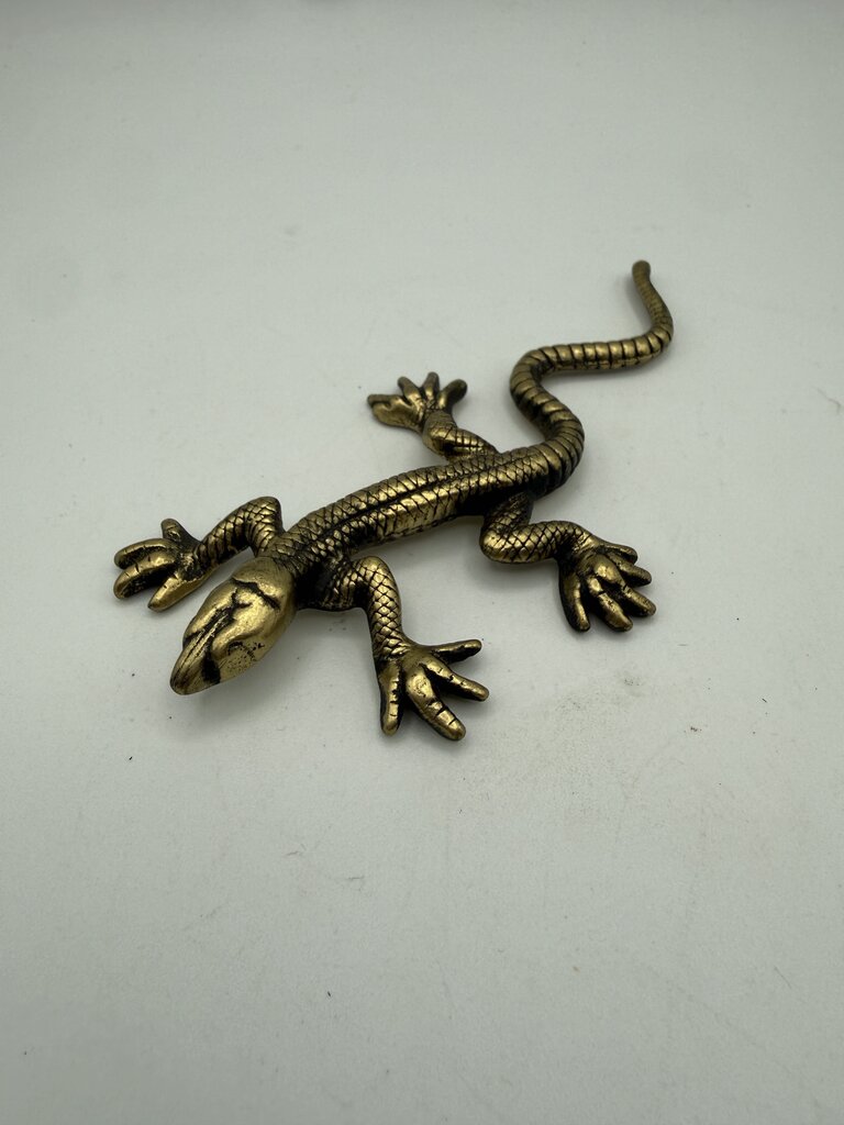 Keeler Brass Co. Solid Brass Salamander Paperweight Keepsake /roh