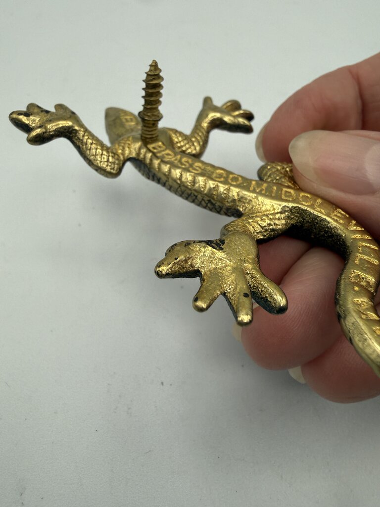 Keeler Brass Co. Solid Brass Salamander Paperweight Keepsake /roh