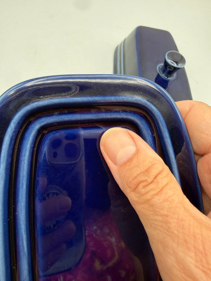 Fiesta Cobalt Blue Butter Dish w/Lid /rb