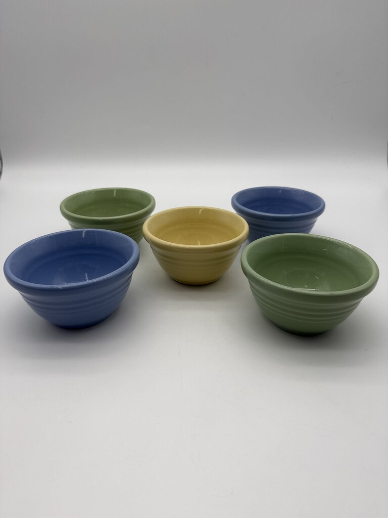 Set of 5 Henn Pottery Solid Color Bowls 4.5” Diameter /roh