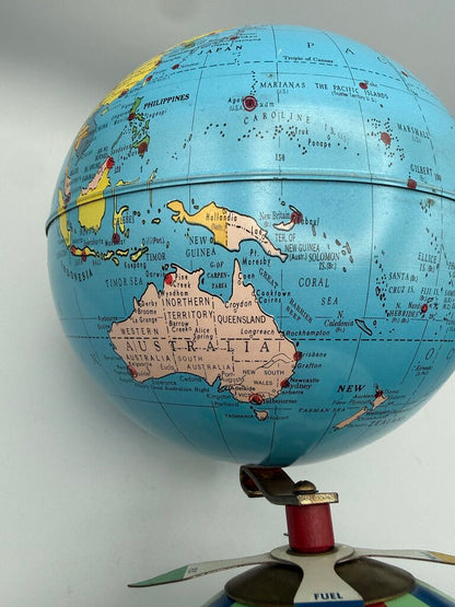 Vtg. Replogle Globes Inc 8” Magnetic Air Race Globe w/3 Planes /ro