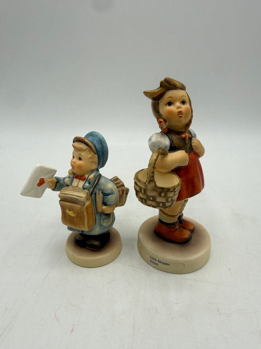 VTG Hummel Figurines Postman #119 & Little Shopper #96 /roh