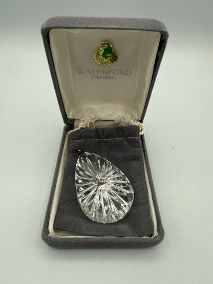 VTG Waterford Crystal Teardrop Pendant w/Pouch & Box /ro