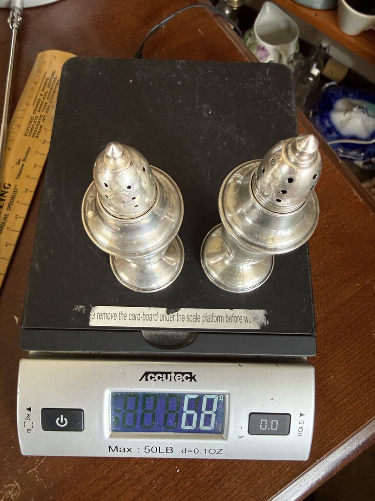 VTG Sterling Silver Salt & Pepper Shakers 68 grams /ro