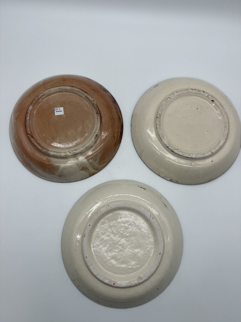 Set of 3 Hand Painted Central Asia Souvenir Plates 9.5” diam /roh