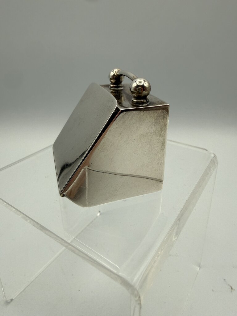 Antique Victorian Clark & Sewell Silver Coal Scuttle Ring/Stamp Box /ro