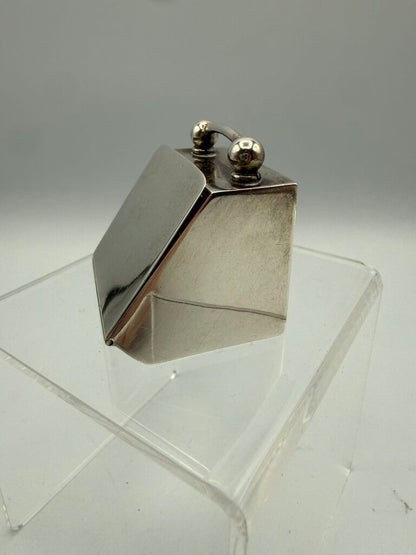 Antique Victorian Clark & Sewell Silver Coal Scuttle Ring/Stamp Box /ro