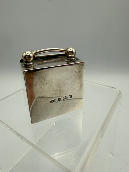 Antique Victorian Clark & Sewell Silver Coal Scuttle Ring/Stamp Box /ro