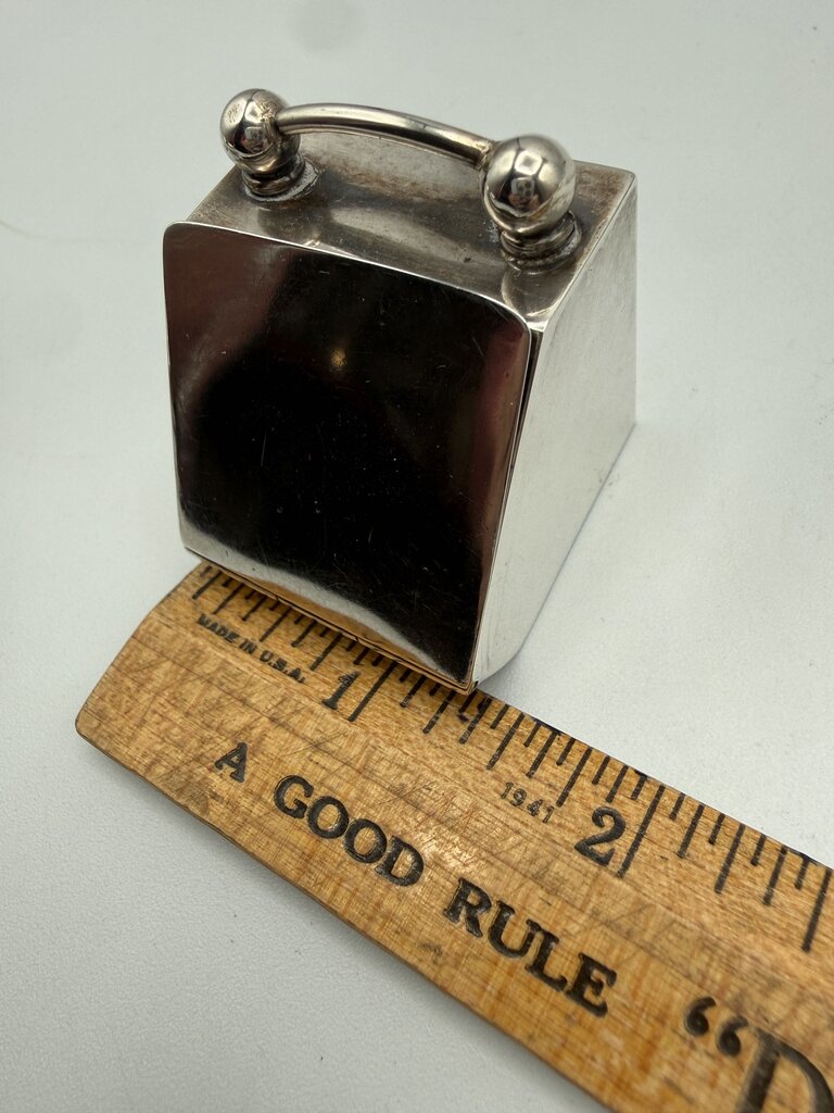 Antique Victorian Clark & Sewell Silver Coal Scuttle Ring/Stamp Box /ro