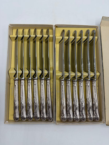 VTG set of 12 Kings Pattern Table Knives Sheffield England /rw