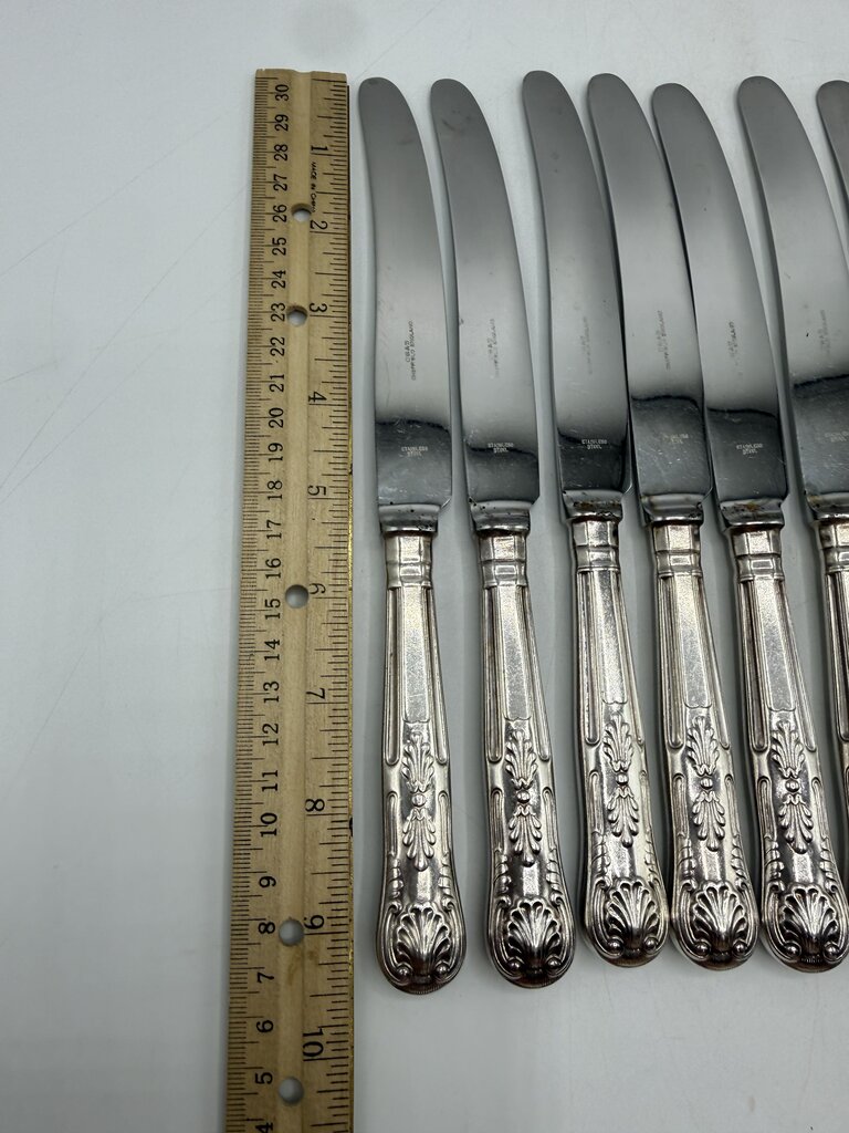VTG set of 12 Kings Pattern Table Knives Sheffield England /rw
