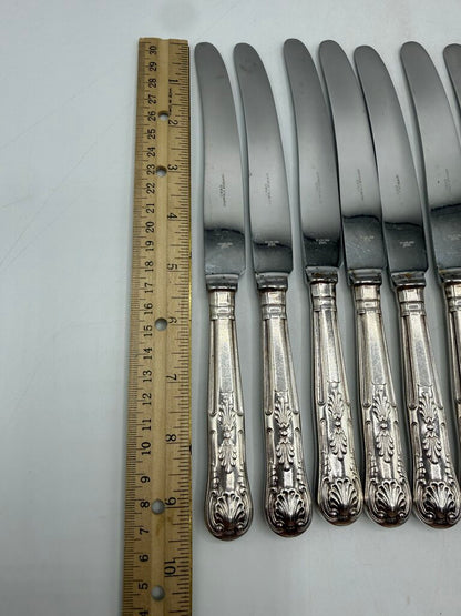 VTG set of 12 Kings Pattern Table Knives Sheffield England /rw
