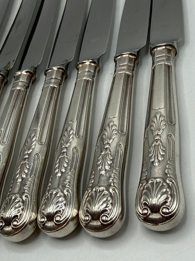 VTG set of 12 Kings Pattern Table Knives Sheffield England /rw