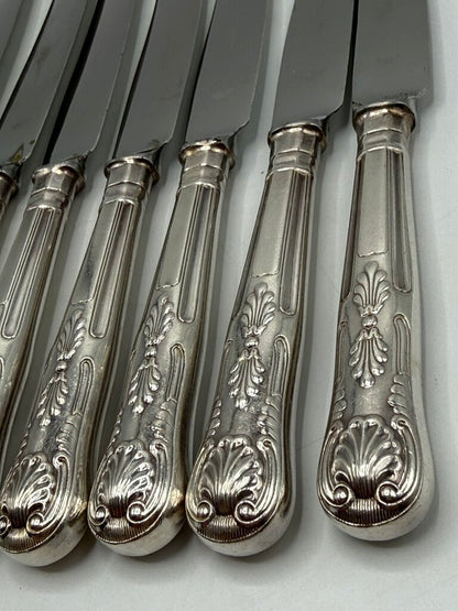 VTG set of 12 Kings Pattern Table Knives Sheffield England /rw