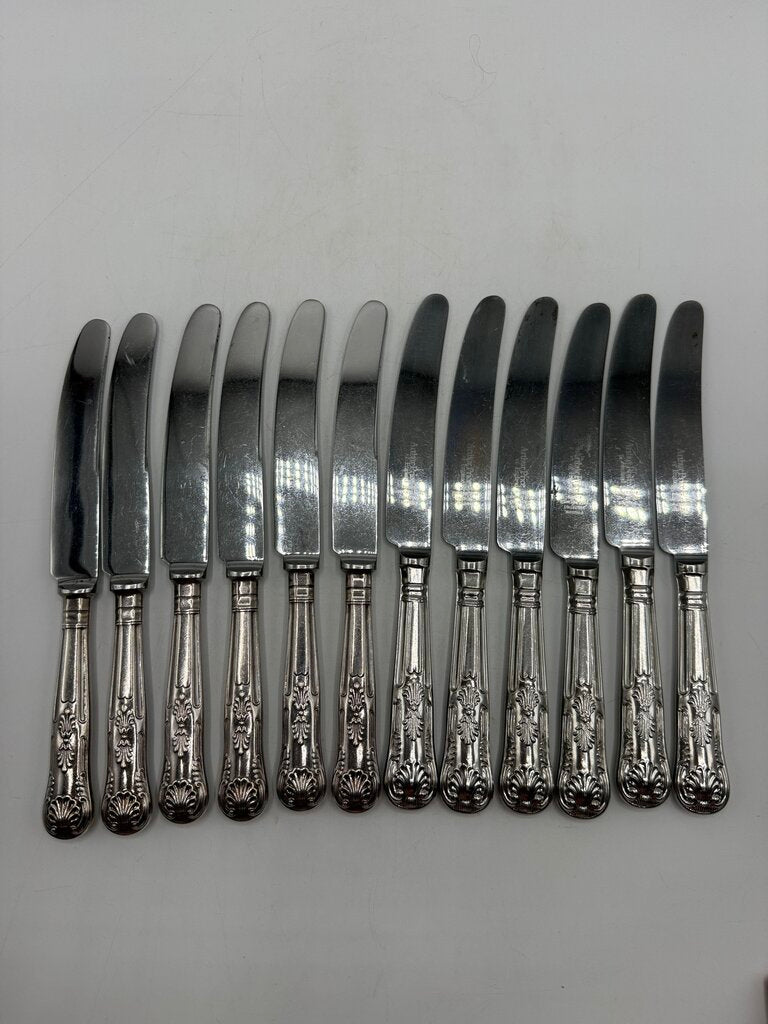 VTG set of 12 Kings Pattern Dessert Knives Sheffield England /rw