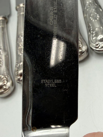 VTG set of 12 Kings Pattern Dessert Knives Sheffield England /rw