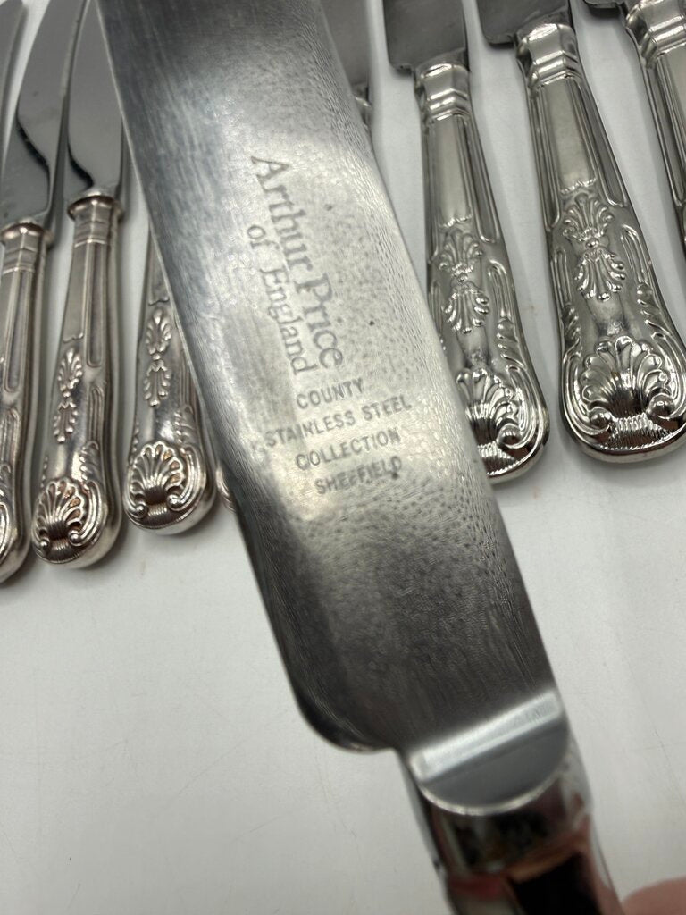VTG set of 12 Kings Pattern Dessert Knives Sheffield England /rw