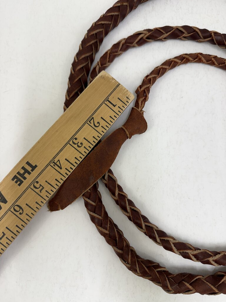 Genuine Braided Leather Bull Whip Wood Handle 7 Ft Long /roh