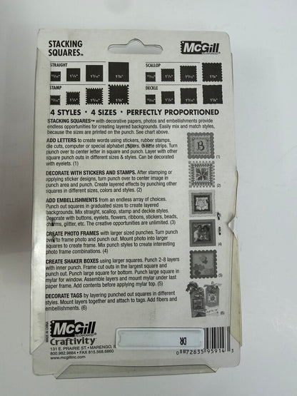 McGill Creativity Square Paper Punch Lot of 3 Squares & Tags /ro