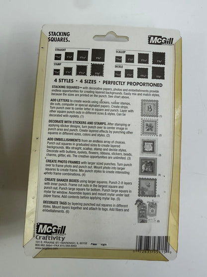 McGill Creativity Square Paper Punch Lot of 3 Squares & Tags /ro