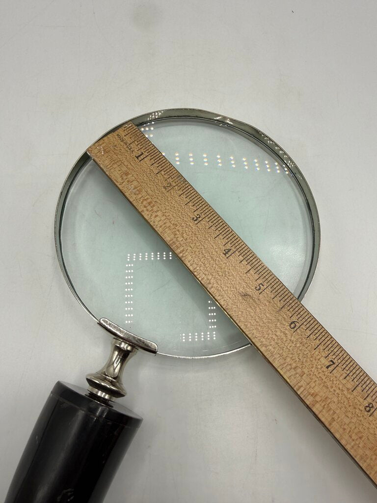 VTG 6” Diameter Magnifying Glass Horn Shape Handle /ro