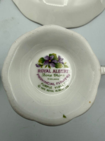 Royal Albert Bone China Set of 2 Cup & Saucer Violet & Tea Rose /roh